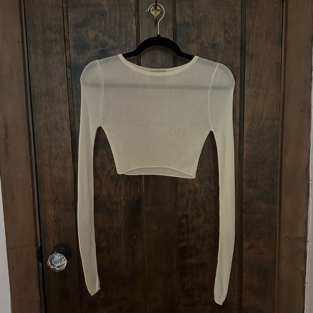 Aya muse long sleeve crop top